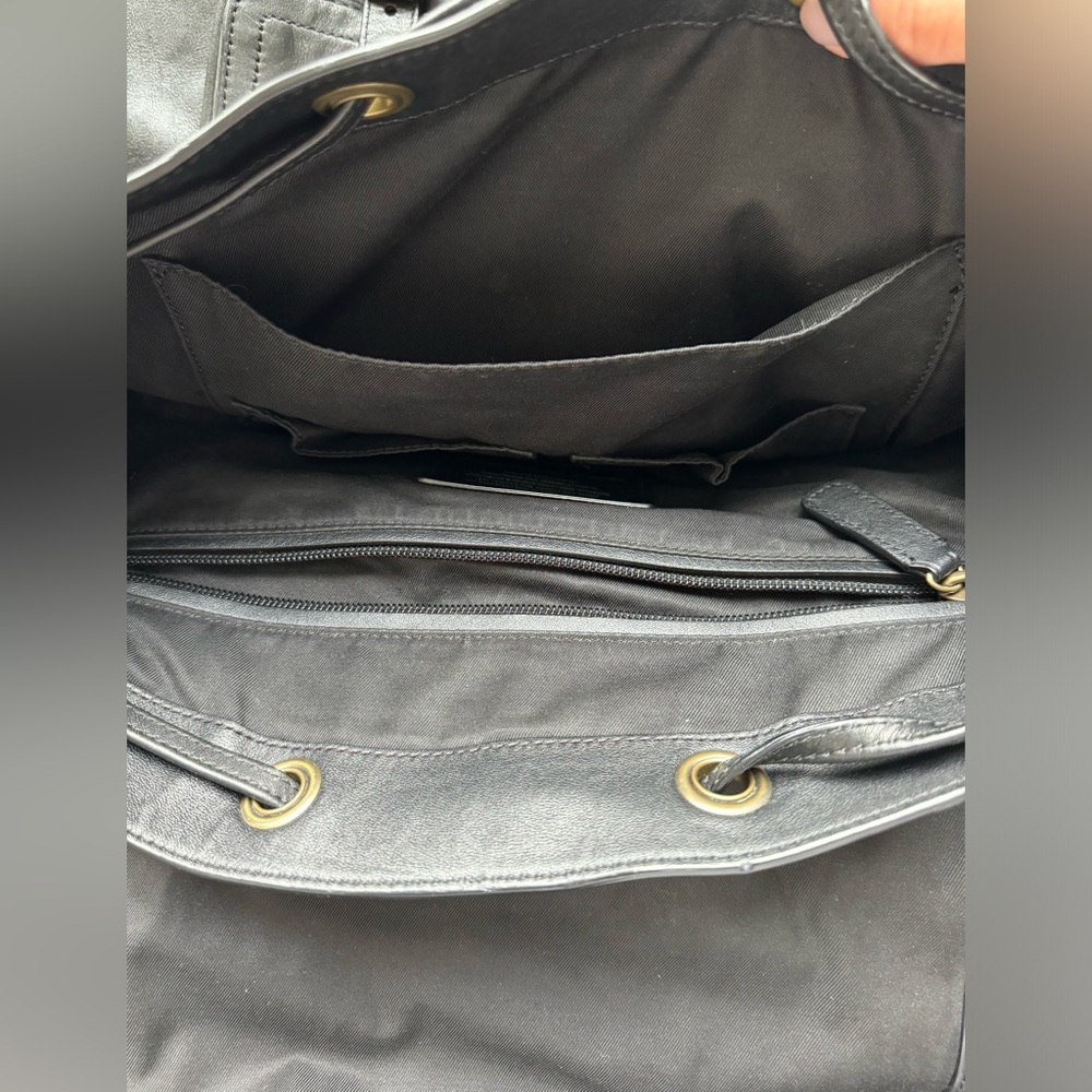Coach Mens Black Leather Backpack - Picture 4 of 4